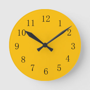 Horloge murale jaune ambre