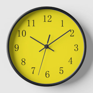 Horloge murale jaune citron brillant
