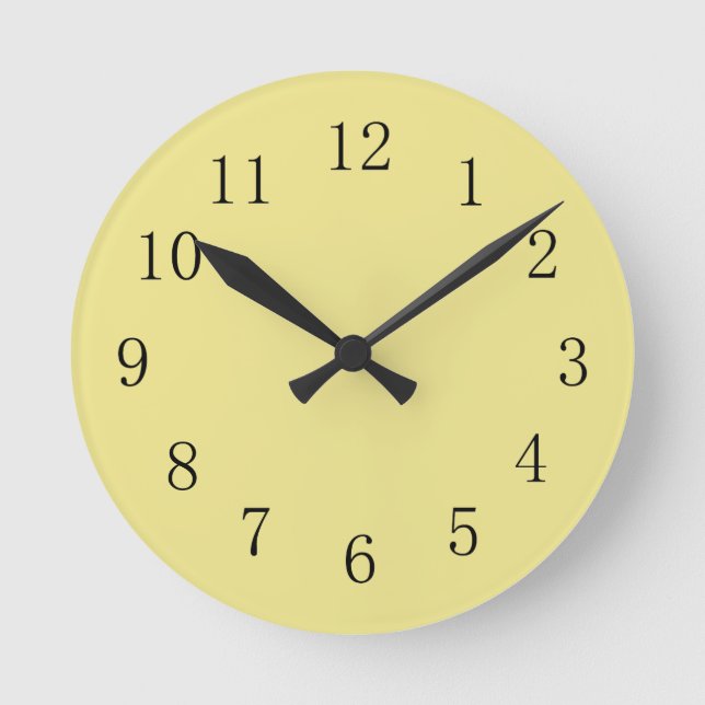 Horloge murale jaune de la cuisine kaki légère (Recto)