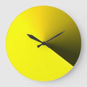Horloge murale jaune ronde pour les décorations 
