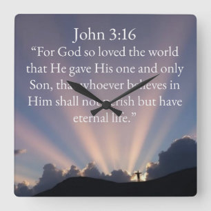 Horloge murale Jean 3:16 verset biblique
