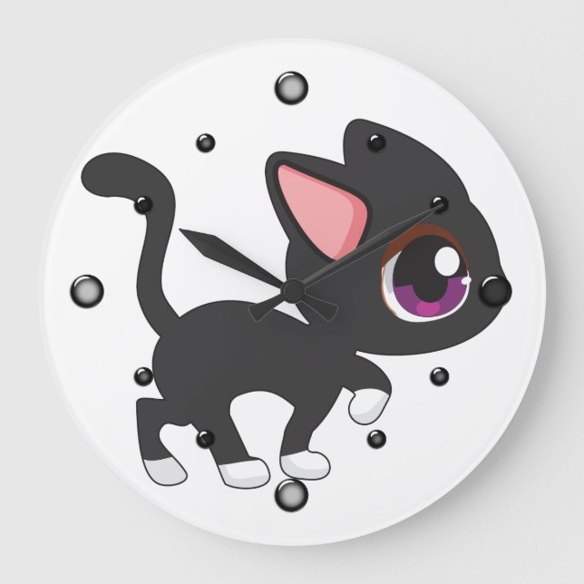 Horloge murale Kawaii Kitty (Recto)