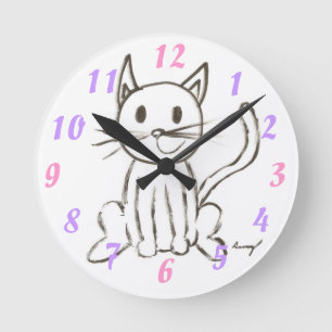 Horloge murale Kitty Peint