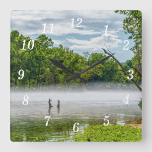 Horloge murale Lake Taneycomo Summer Fog