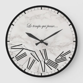 Horloge murale - Le temps qui passe...Effet marbre Large Clock