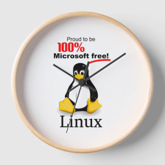Horloge murale Linux avec garniture marron clair -