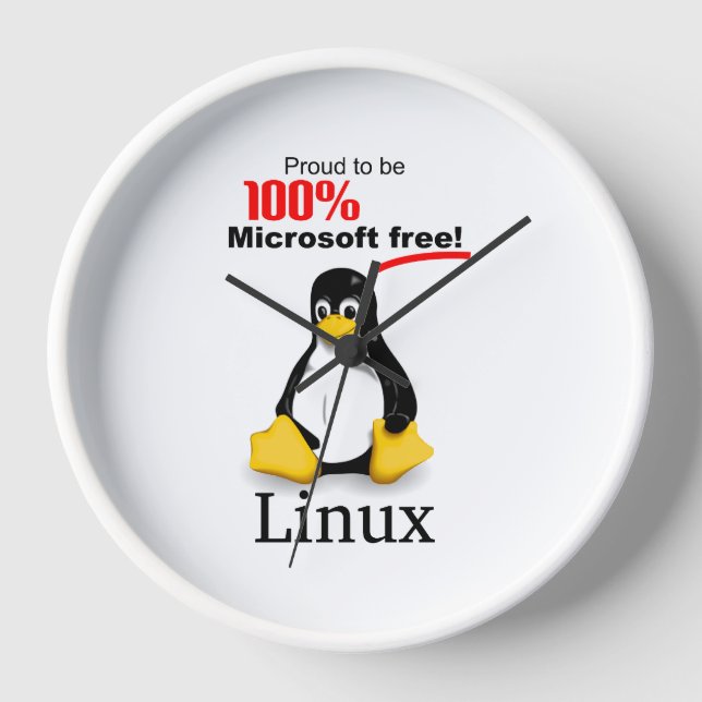 Horloge murale Linux avec réglage blanc - Microsof (Recto)