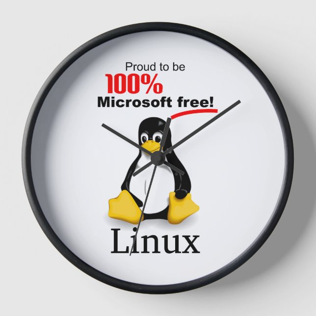 Horloge murale Linux avec Triage noir - Microsoft  (Recto)