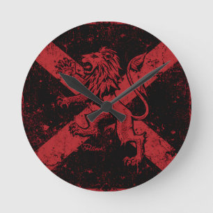 Horloge murale Lion rampant écossais   Sel rouge e