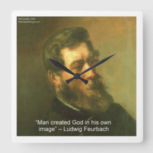 Horloge murale Ludwig Feurbach & citation athée