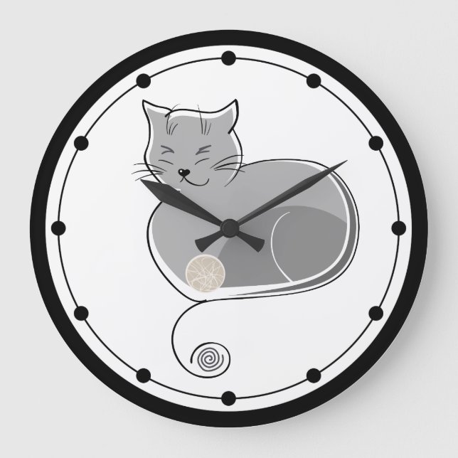 Horloge murale lunatique de chat (Recto)