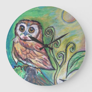 Horloge murale lunatique de hibou