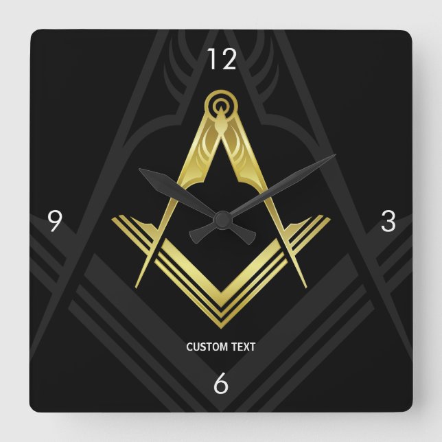 Horloge murale maçonnique | Cadeaux Freemason uniq (Recto)