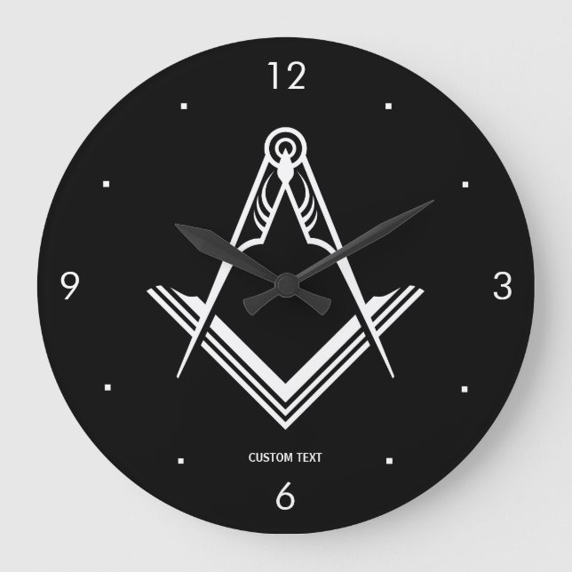 Horloge murale maçonnique ronde | Cadeaux Freemaso (Recto)