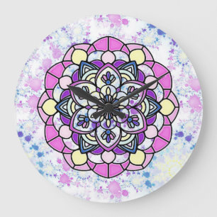 Horloge murale mandala de printemps