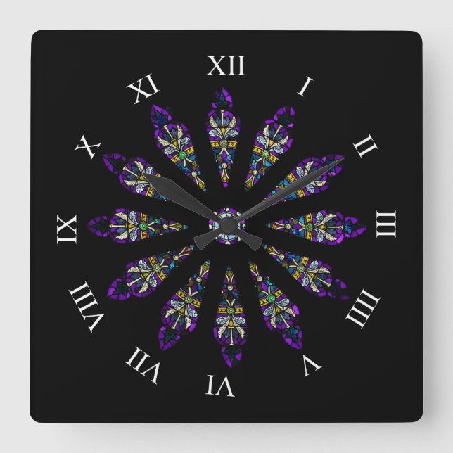 Horloge murale Mandala en verre tendu (Recto)