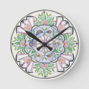 Horloge murale Mandala Floribunda