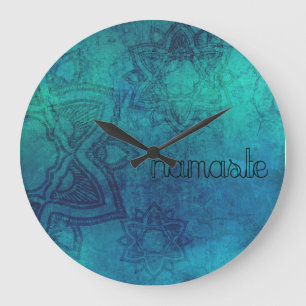 Horloge murale Mandala Namaste Turquoise Perdue