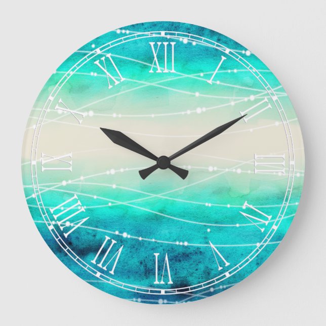 Horloge murale marine moderne peinte scintillante (Recto)