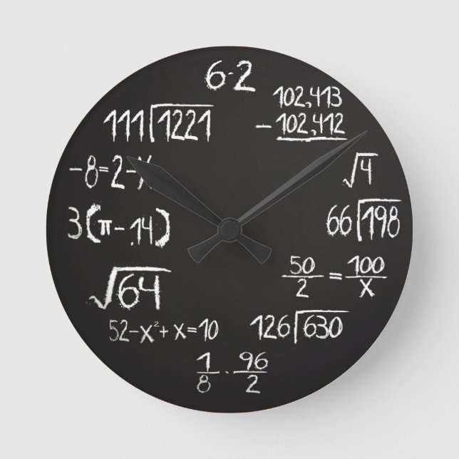 Horloge murale mathématique geek (Recto)
