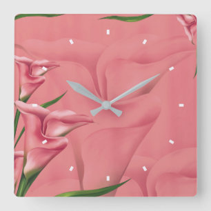Horloge murale mauve de fleur par Julie Everhart