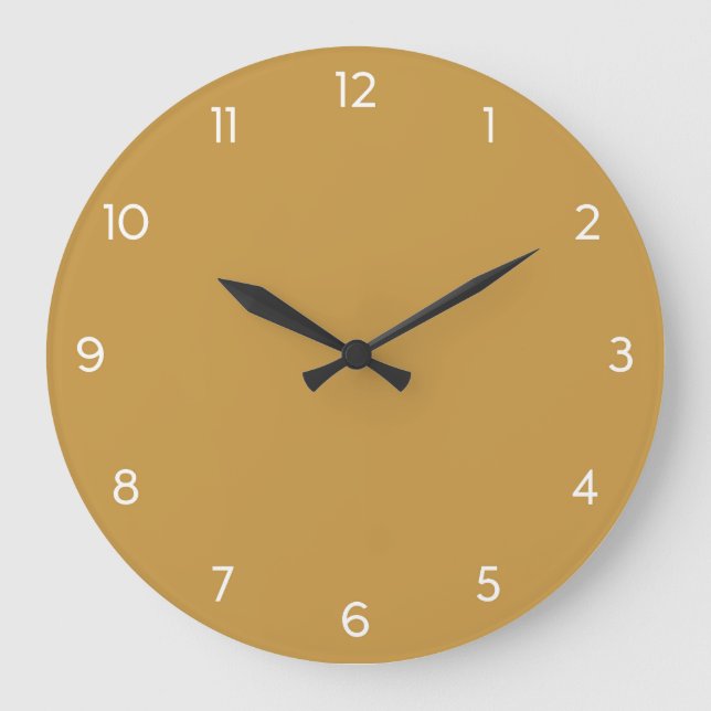 Horloge murale minimale - Jaune de moutarde (Recto)