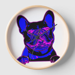 Horloge murale minimaliste Bouledogue français - P