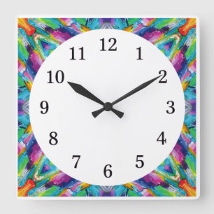Horloge murale minimaliste des Carrés avec nombre
