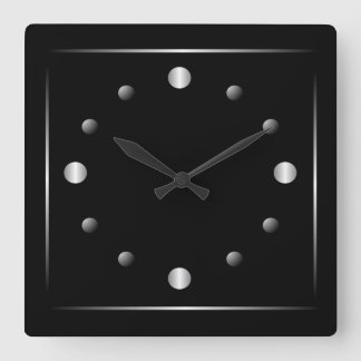 Horloge murale minimaliste en noir et en argent