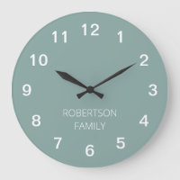 Horloge murale minimaliste pâle turquoise personna