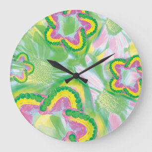Horloge murale modèle colorée de dentiste de fleur