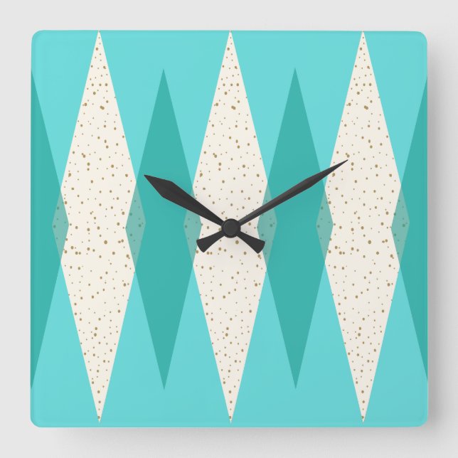 Horloge murale moderne de carré de Jacquard de la (Recto)