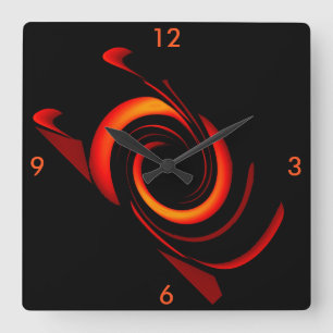 Horloge murale moderne de coup orange sur la