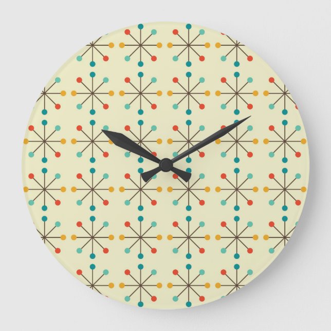 Horloge murale moderne du milieu du siècle, Motif  (Recto)