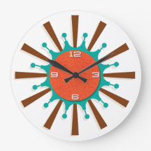 Horloge murale moderne du milieu du siècle - Spoke