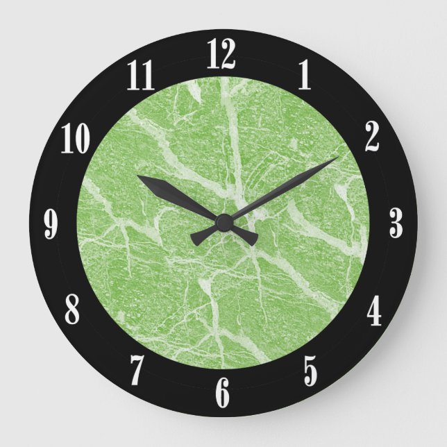 Horloge murale moderne noire et imprimée en marbre (Recto)