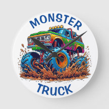 Horloge murale Monster Truck