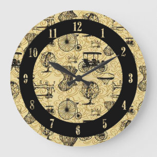 Horloge murale Motif en vapeur jaune
