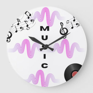 Horloge Murale Musique Moderne   Design en Ondes S