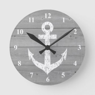 Horloge murale nautique   ancre de bateau et panne