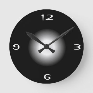 Horloge murale noire avec motif uni >Blanc