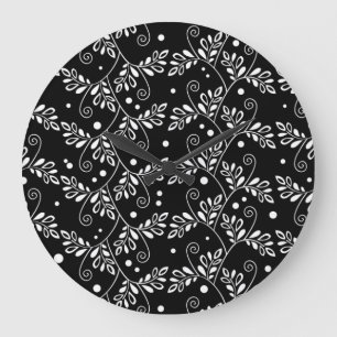 Horloge murale noire blanche rétro