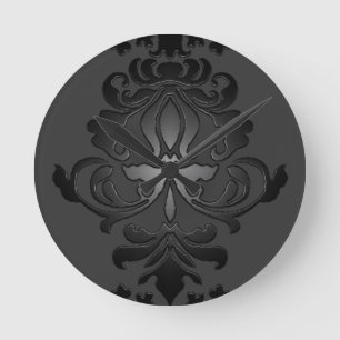 Horloge murale noire Damas