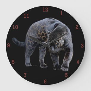 Horloge murale noire Jaguar Diablo