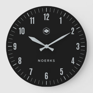 Horloge murale noire minimaliste
