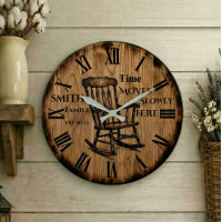 Horloge murale Nom de famille personnalisé | Décor