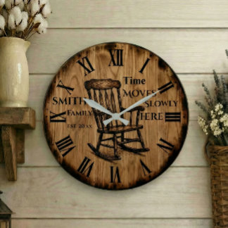 Horloge murale Nom de famille personnalisé | Décor