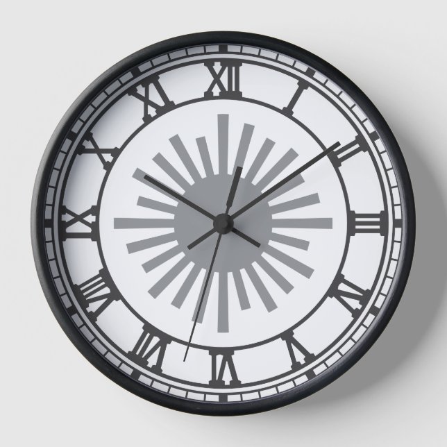 Horloge murale numérique classique - Noir & Blanc (Recto)