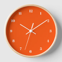 Horloge murale orange Couleurs et numéros personna