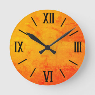 Horloge murale orange rétro